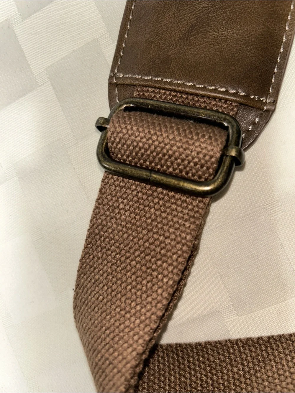 Brown Woven ReplacementBag Shoulder Strap with Padded Pad